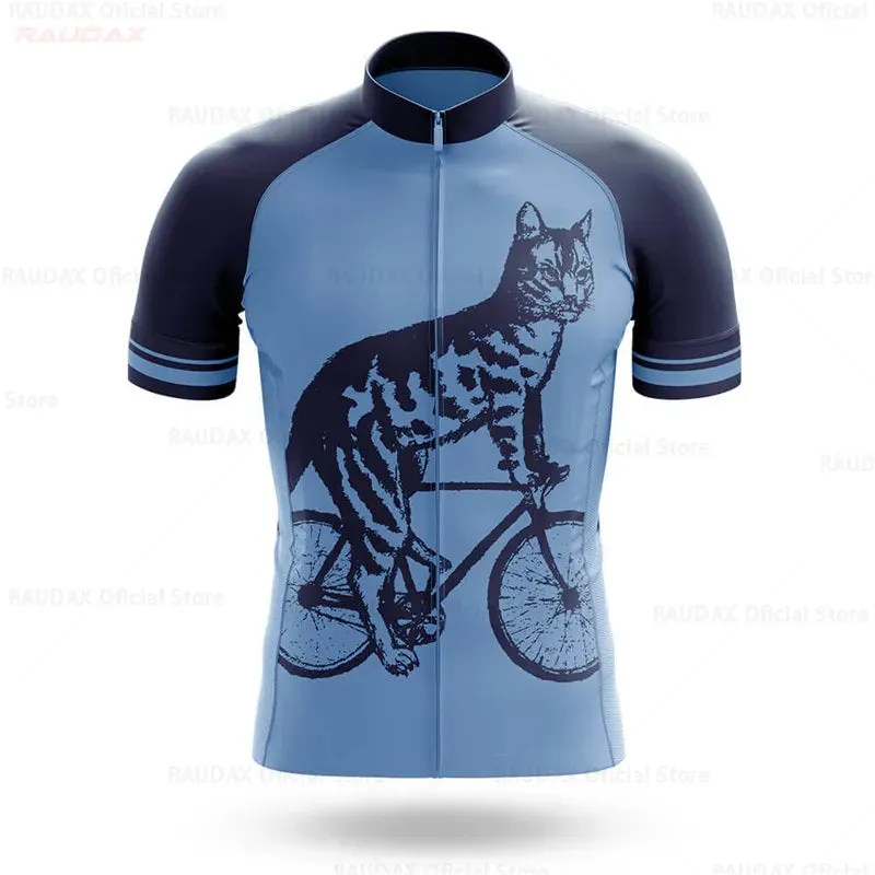 2023 Cycling Jersey Men  CAT Bike Top MTB Bicycle Shirt Mountain Road Riding Clothing Short Sleeve Summer