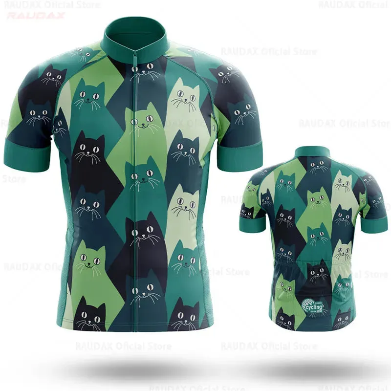 2023 Cycling Jersey Men  CAT Bike Top MTB Bicycle Shirt Mountain Road Riding Clothing Short Sleeve Summer