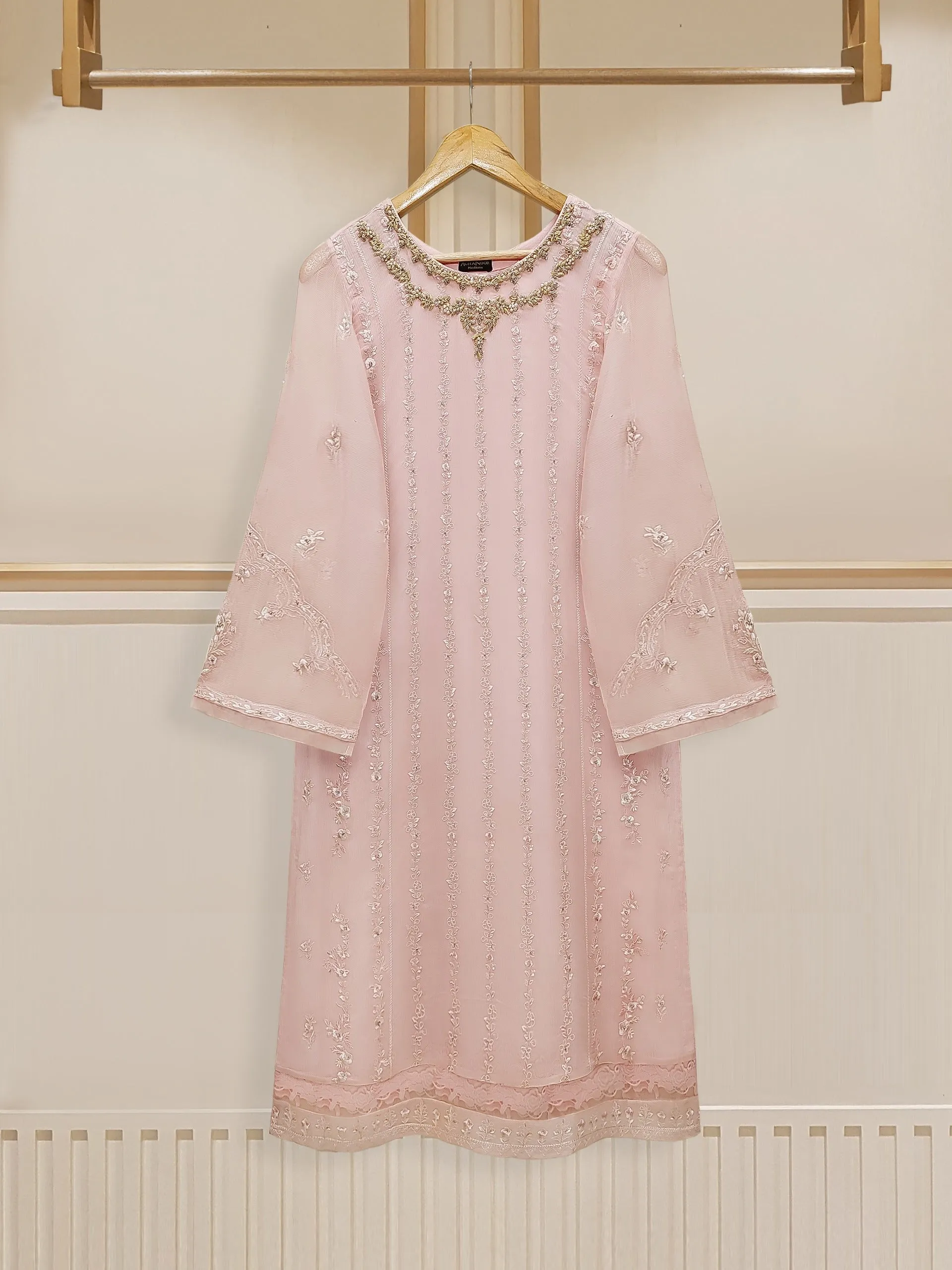 3 Piece - Embroidered Chiffon Suit S109774