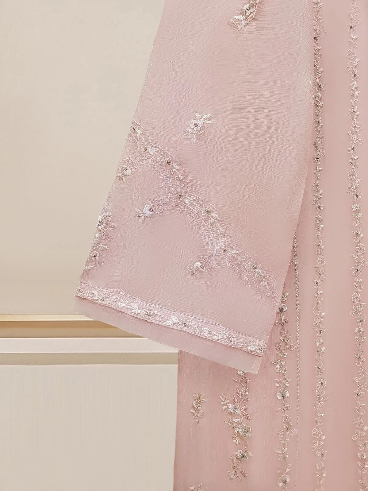 3 Piece - Embroidered Chiffon Suit S109774
