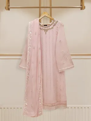 3 Piece - Embroidered Chiffon Suit S109774