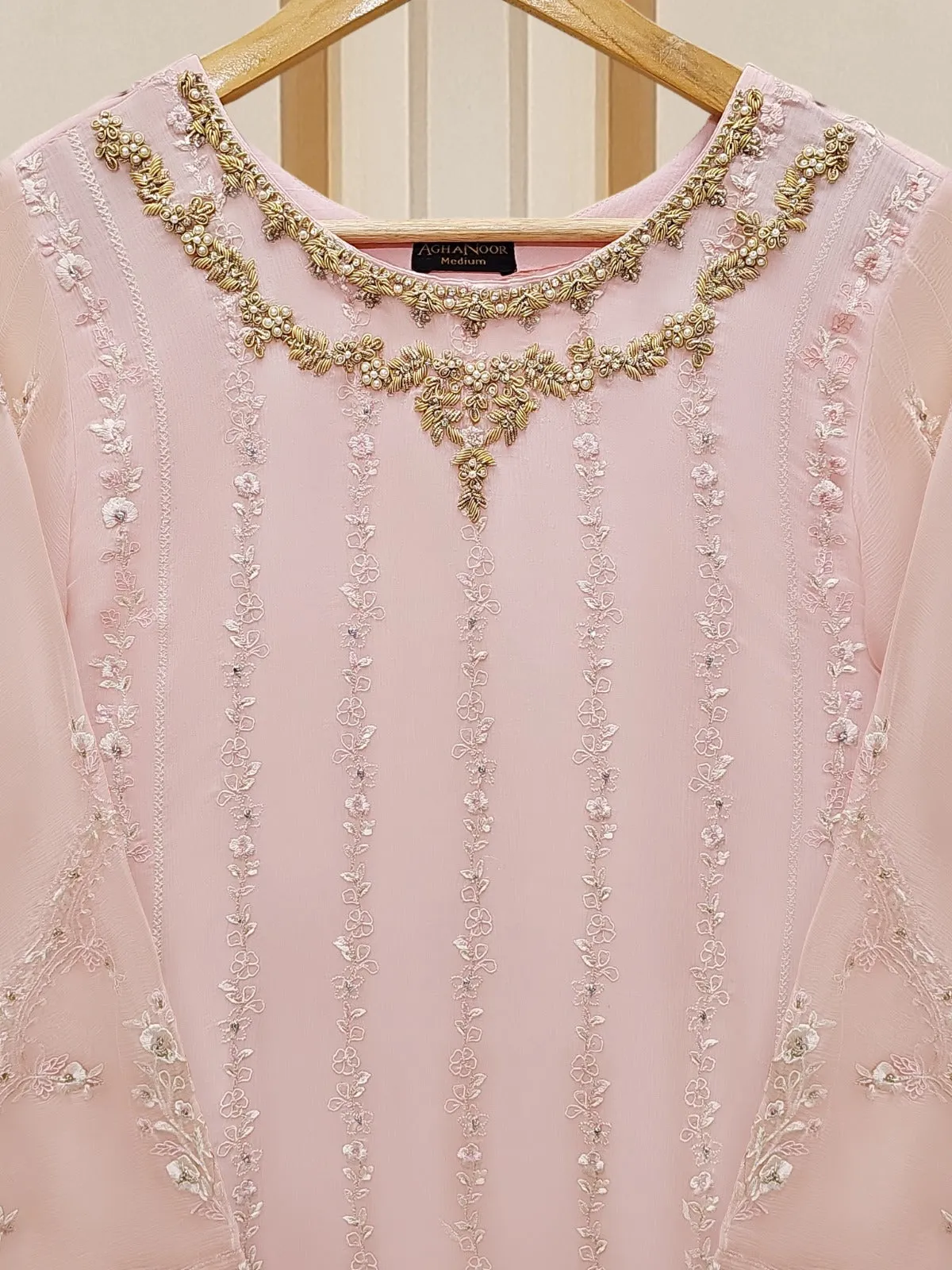 3 Piece - Embroidered Chiffon Suit S109774