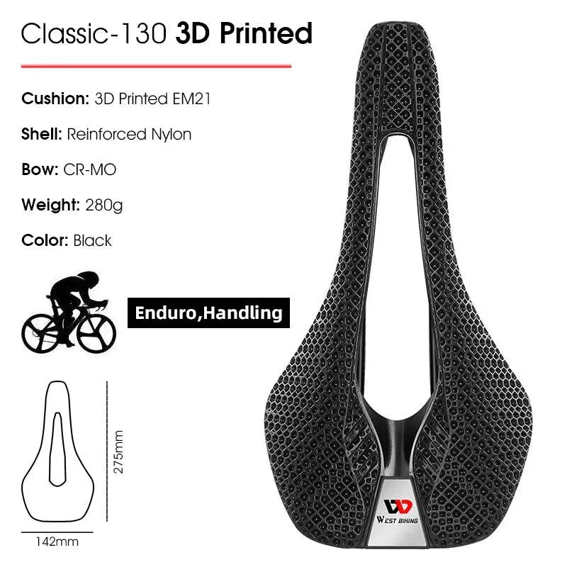 3D Printed Bicycle Saddle Zoned Shock-Absorbing Bike Speed Seat Road Bike Racing Triathlon Enduro Cycling Saddle