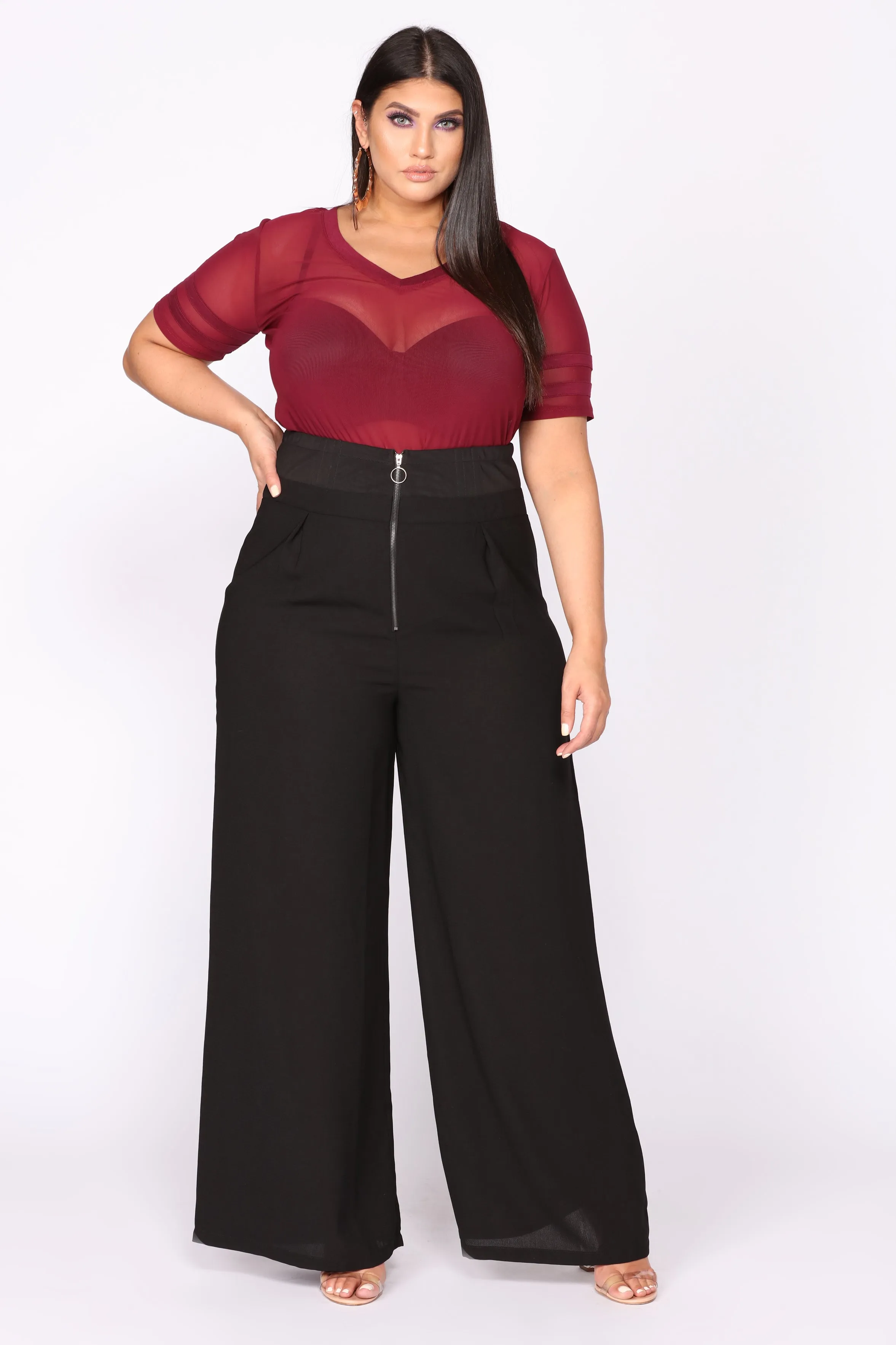 Alissa Mesh High Rise Pants - Black