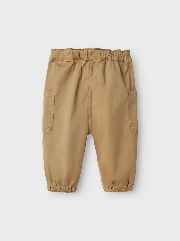 Baby Boy Soft Cotton Cargo Pants - Tan