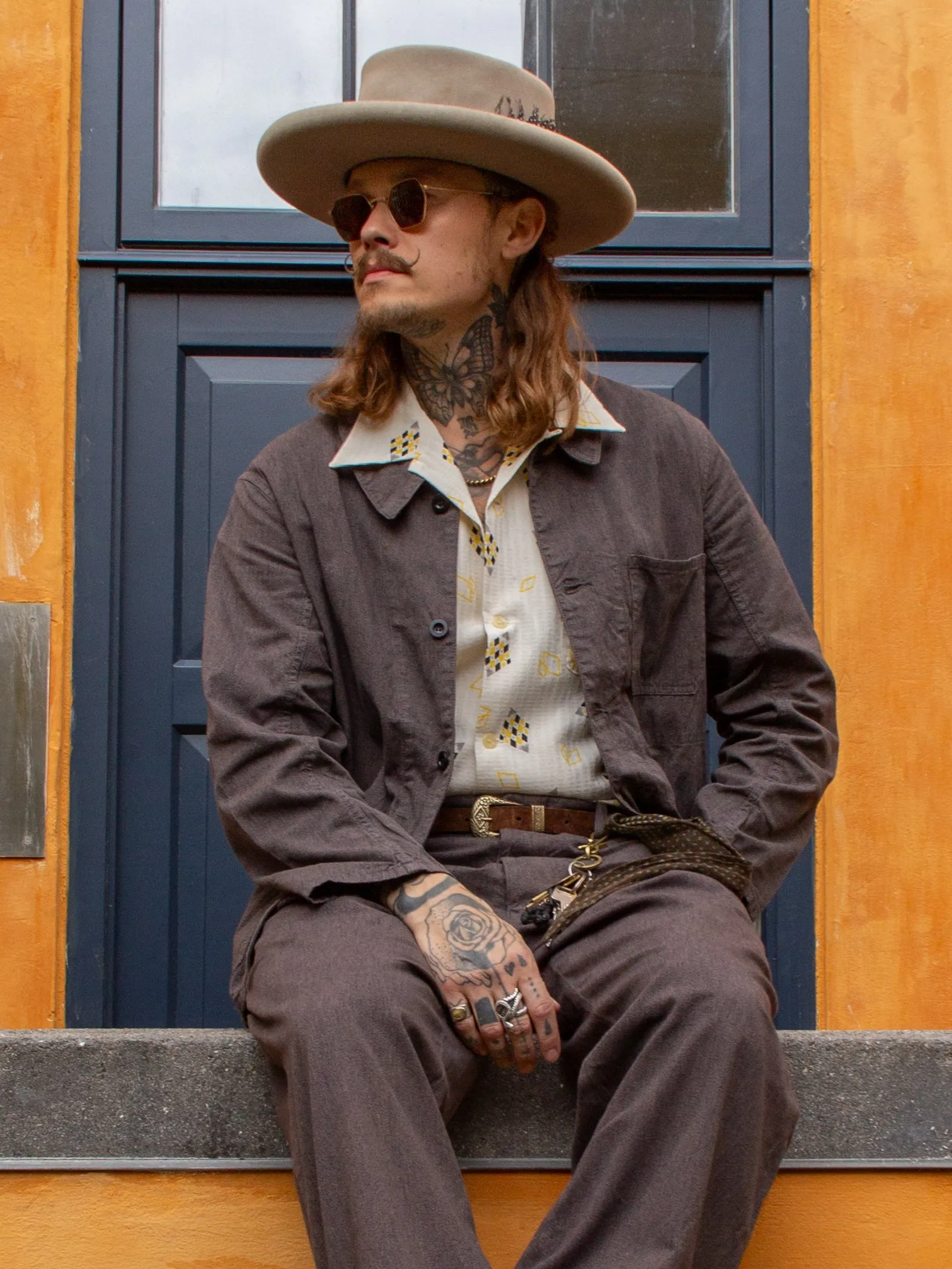 Belafonte Ragtime Clothing, Hiback Trouser, Overdyed Salt & Pepper