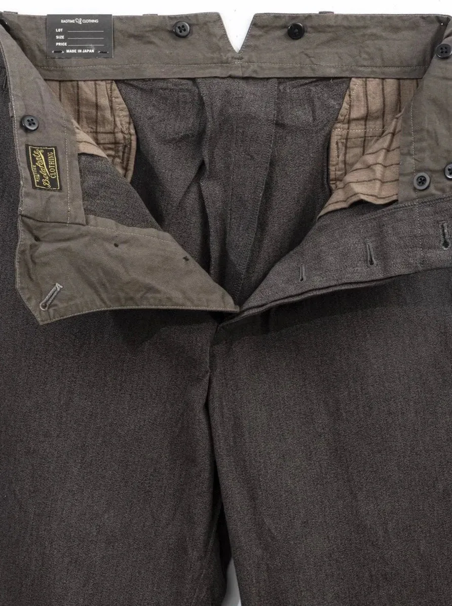 Belafonte Ragtime Clothing, Hiback Trouser, Overdyed Salt & Pepper