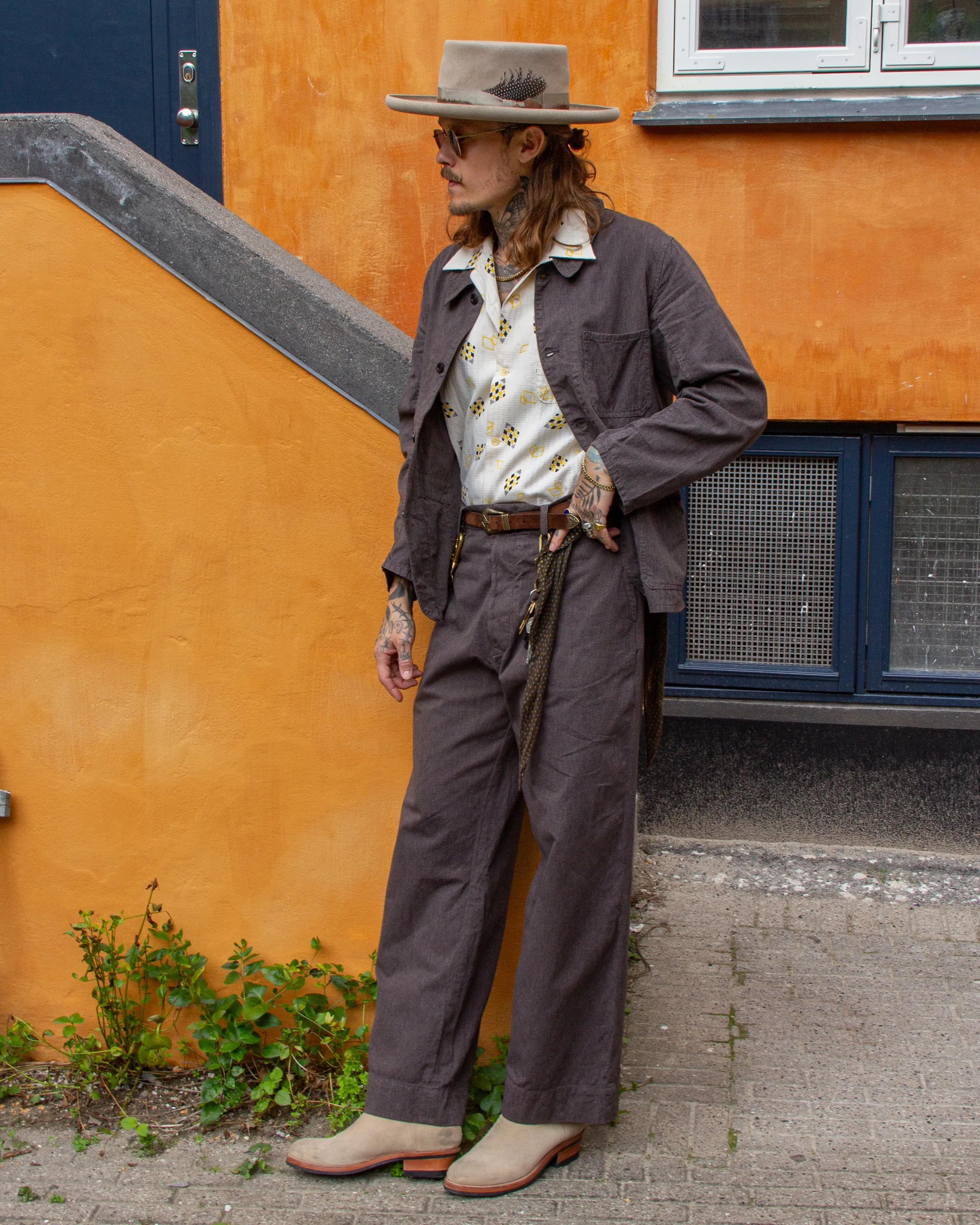 Belafonte Ragtime Clothing, Hiback Trouser, Overdyed Salt & Pepper