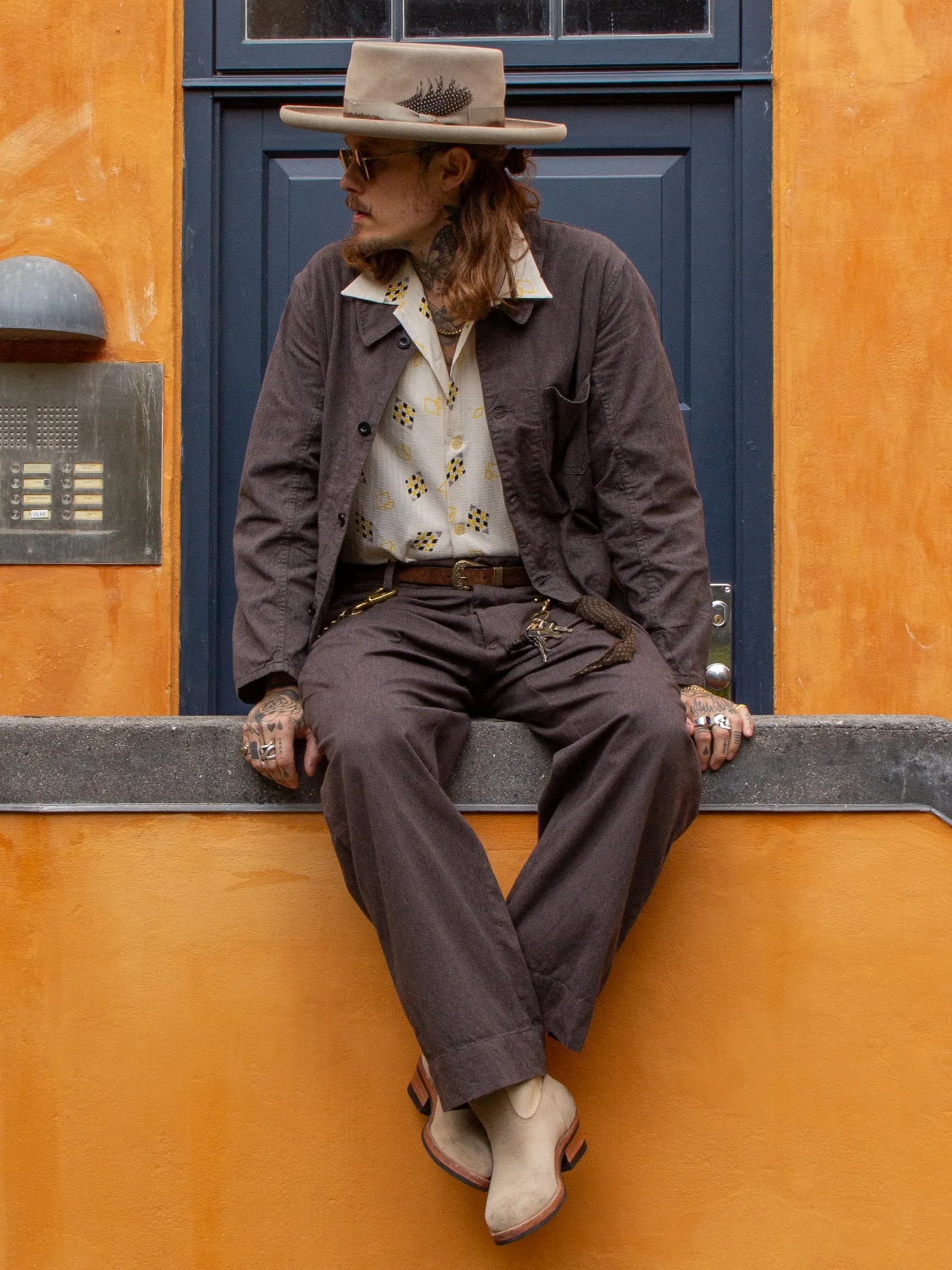 Belafonte Ragtime Clothing, Hiback Trouser, Overdyed Salt & Pepper