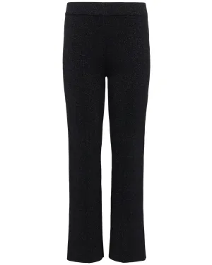 Black and Gunmetal Ren Fit and Flare Knit Pant