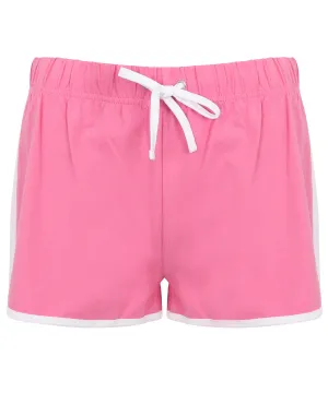 Bright Pink/White - Women's retro shorts