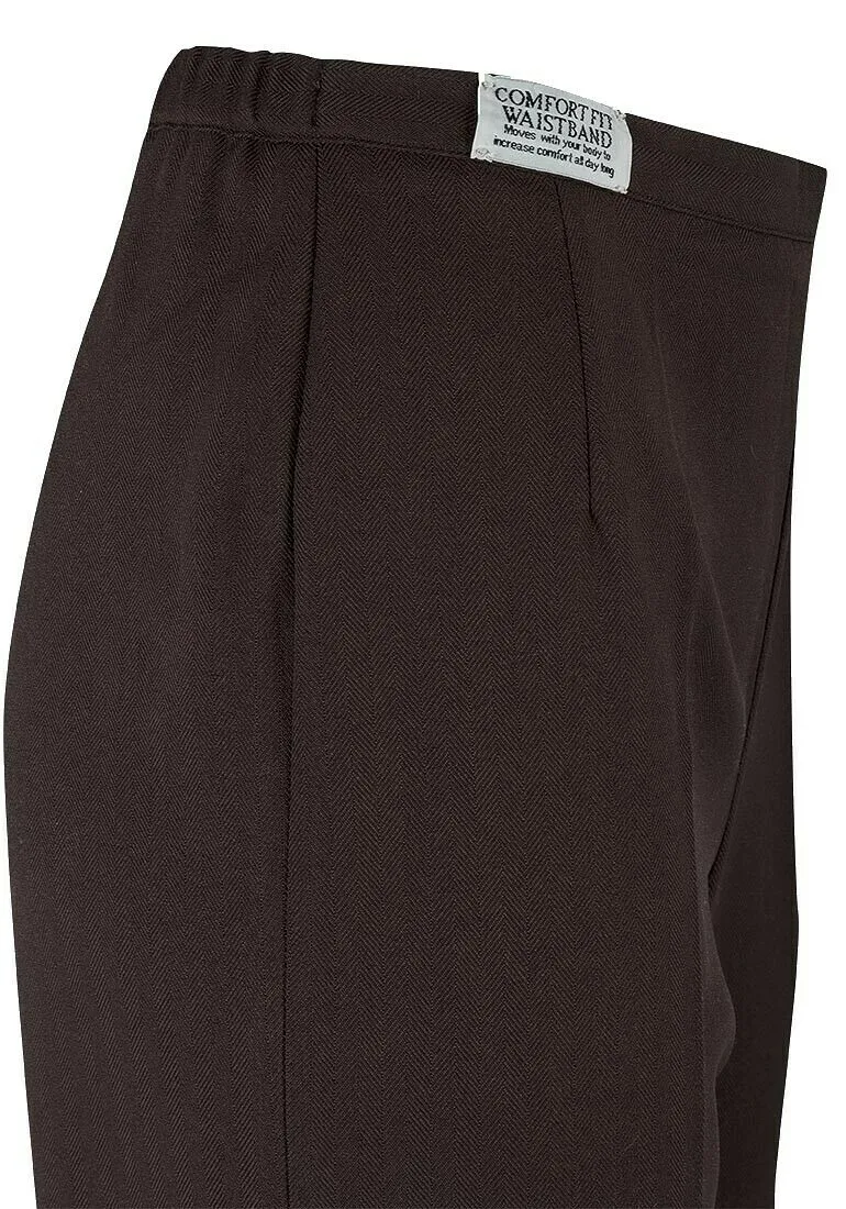 Brown Side Elasticated Waist Comfort Fit Trouser