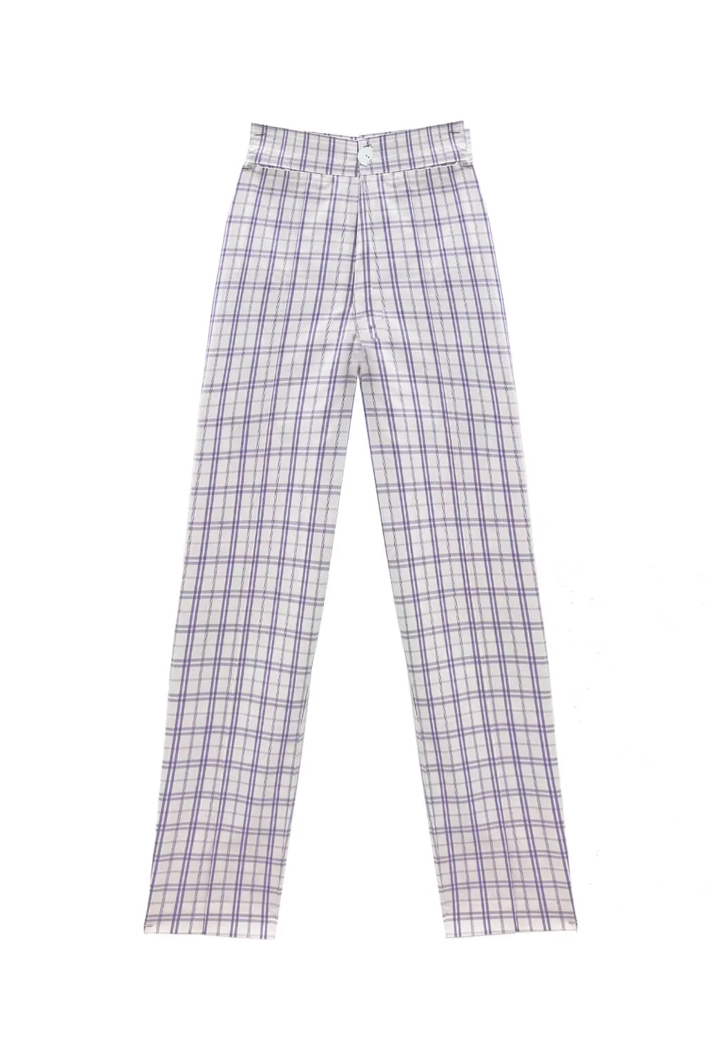 Buru x Old Soul Etiquette Cropped Cigar Pant - Purple Windowpane Plaid