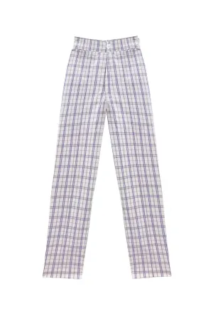 Buru x Old Soul Etiquette Cropped Cigar Pant - Purple Windowpane Plaid