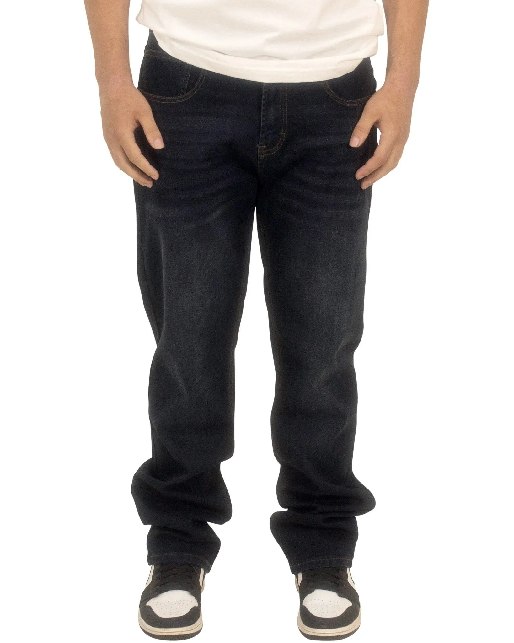 Dark Wash Straight-Leg Jeans – Stretch Comfort, Clean & Modern Look