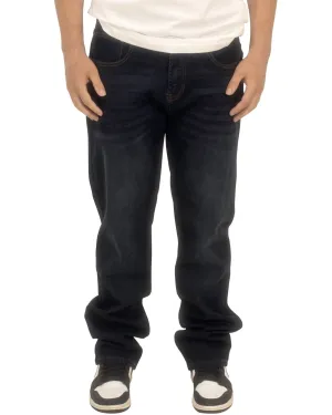 Dark Wash Straight-Leg Jeans – Stretch Comfort, Clean & Modern Look
