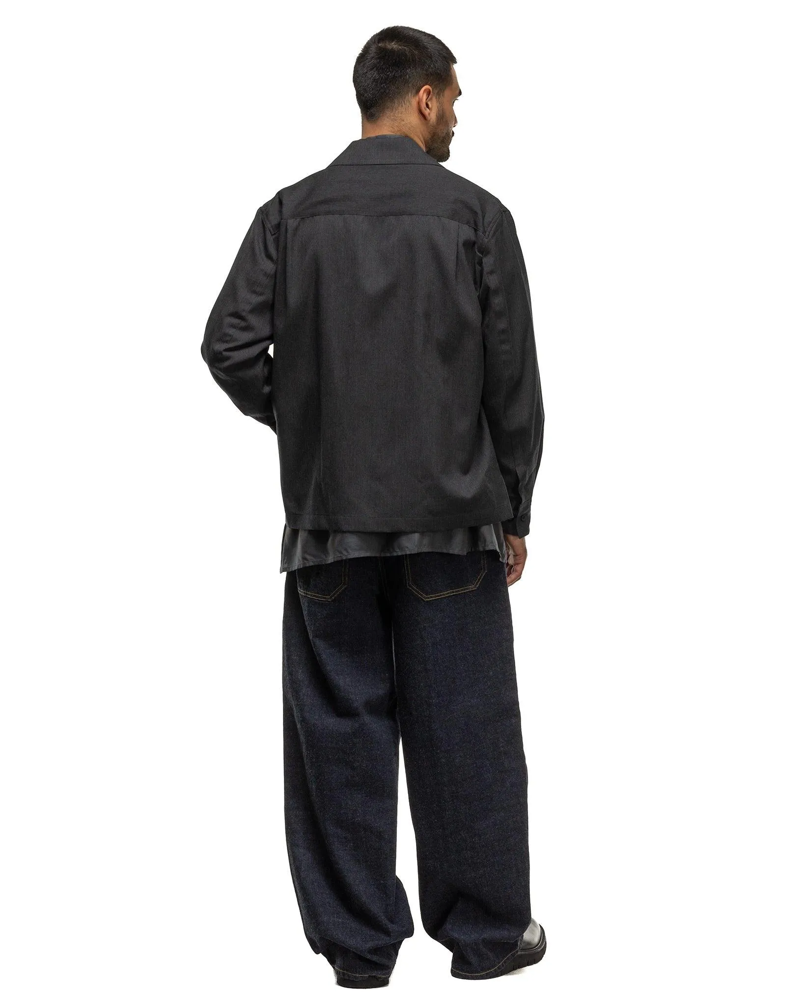 Denim Wide-Leg Buggy Pants Indigo