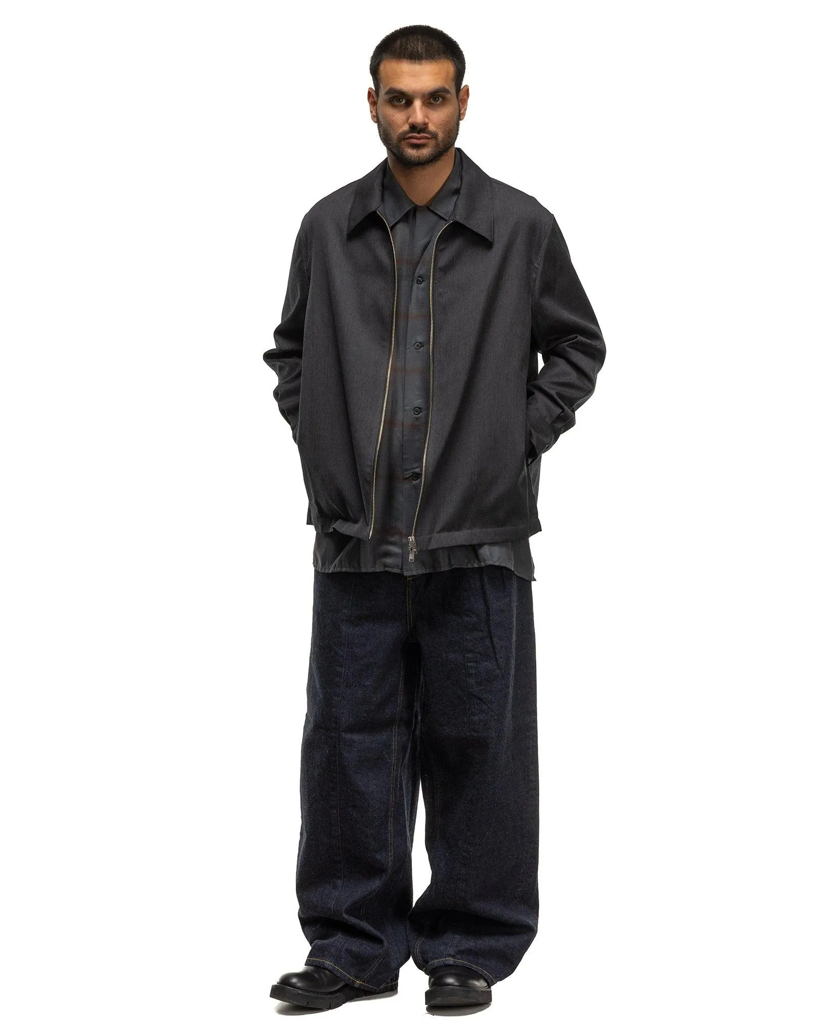 Denim Wide-Leg Buggy Pants Indigo