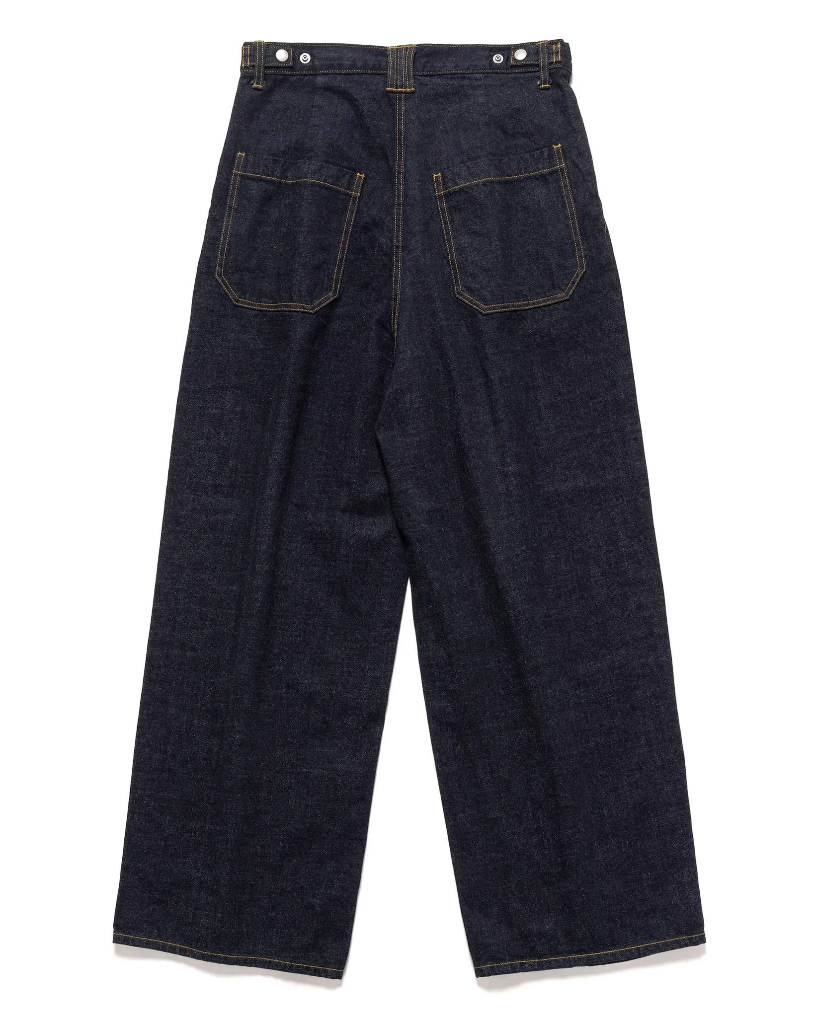 Denim Wide-Leg Buggy Pants Indigo
