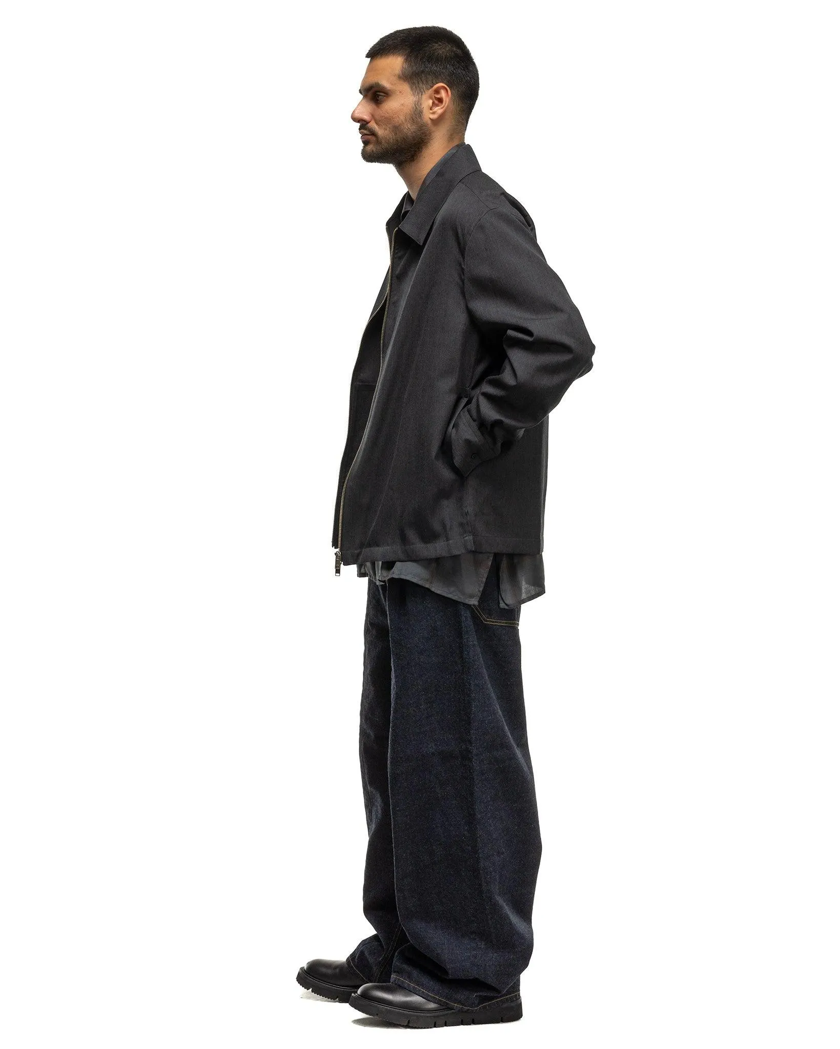 Denim Wide-Leg Buggy Pants Indigo