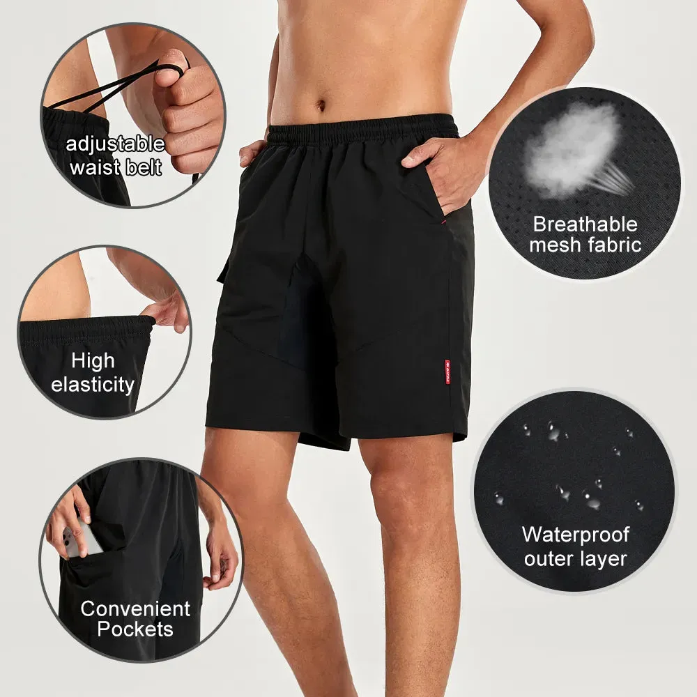 DIFOS Men's Cycling Shorts with 3D Padded Underwear Summer Shockproof MTB Bicycle Downhill Shorts Leisure Loose Fit Road Pants
