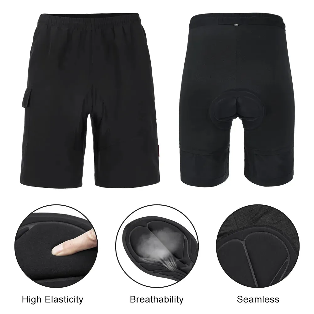 DIFOS Men's Cycling Shorts with 3D Padded Underwear Summer Shockproof MTB Bicycle Downhill Shorts Leisure Loose Fit Road Pants