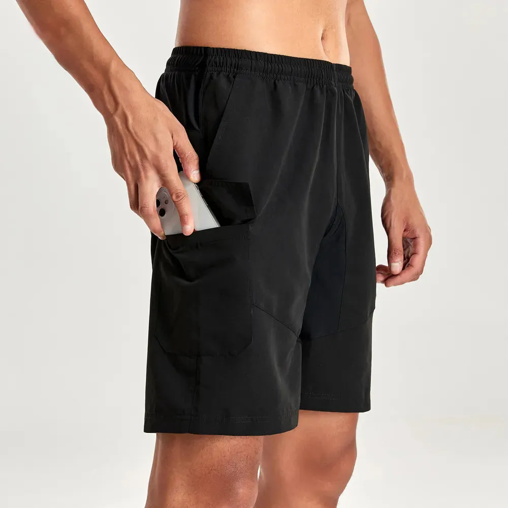 DIFOS Men's Cycling Shorts with 3D Padded Underwear Summer Shockproof MTB Bicycle Downhill Shorts Leisure Loose Fit Road Pants