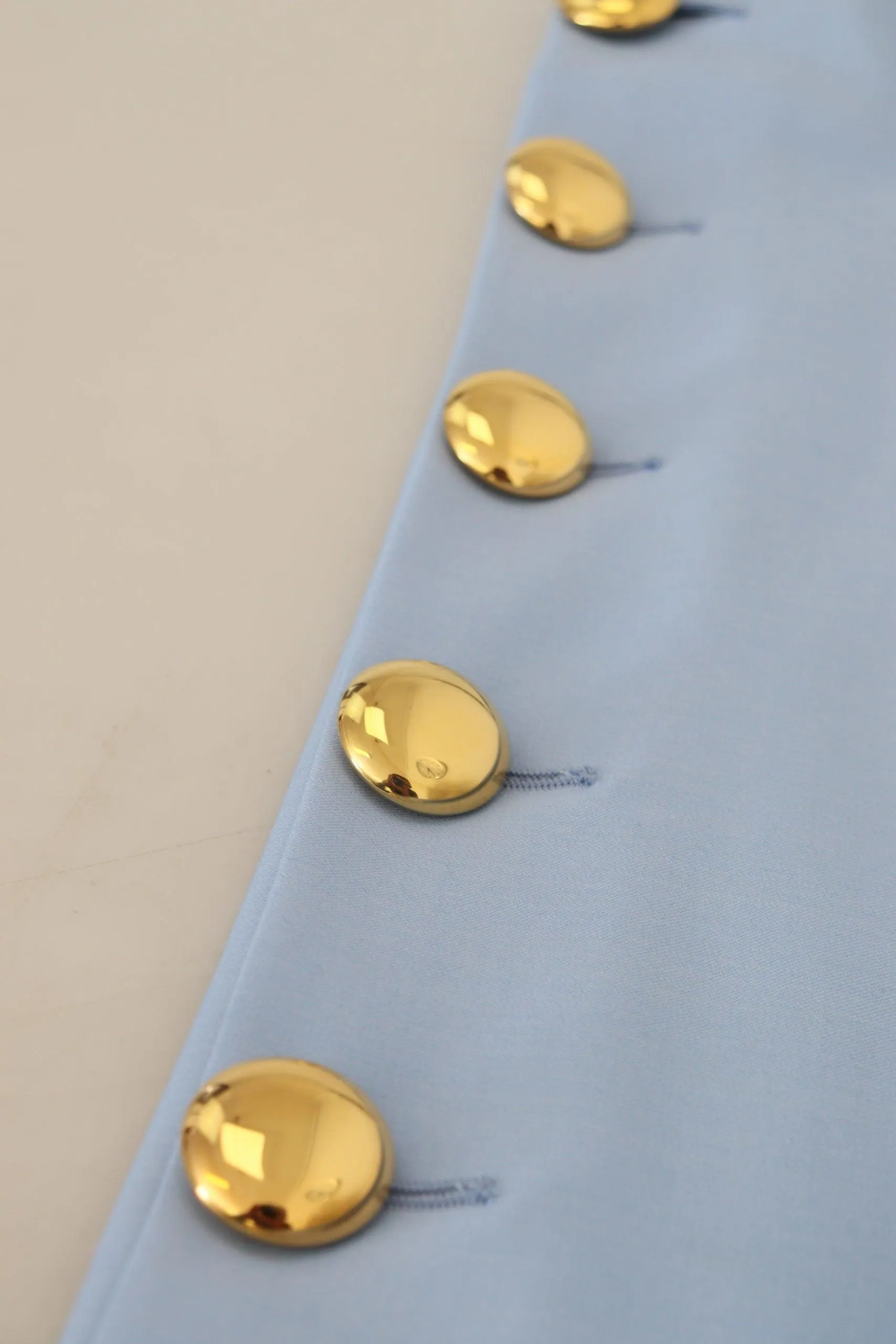 Dolce & Gabbana Elegant Light Blue Wool-Silk Blend Pants