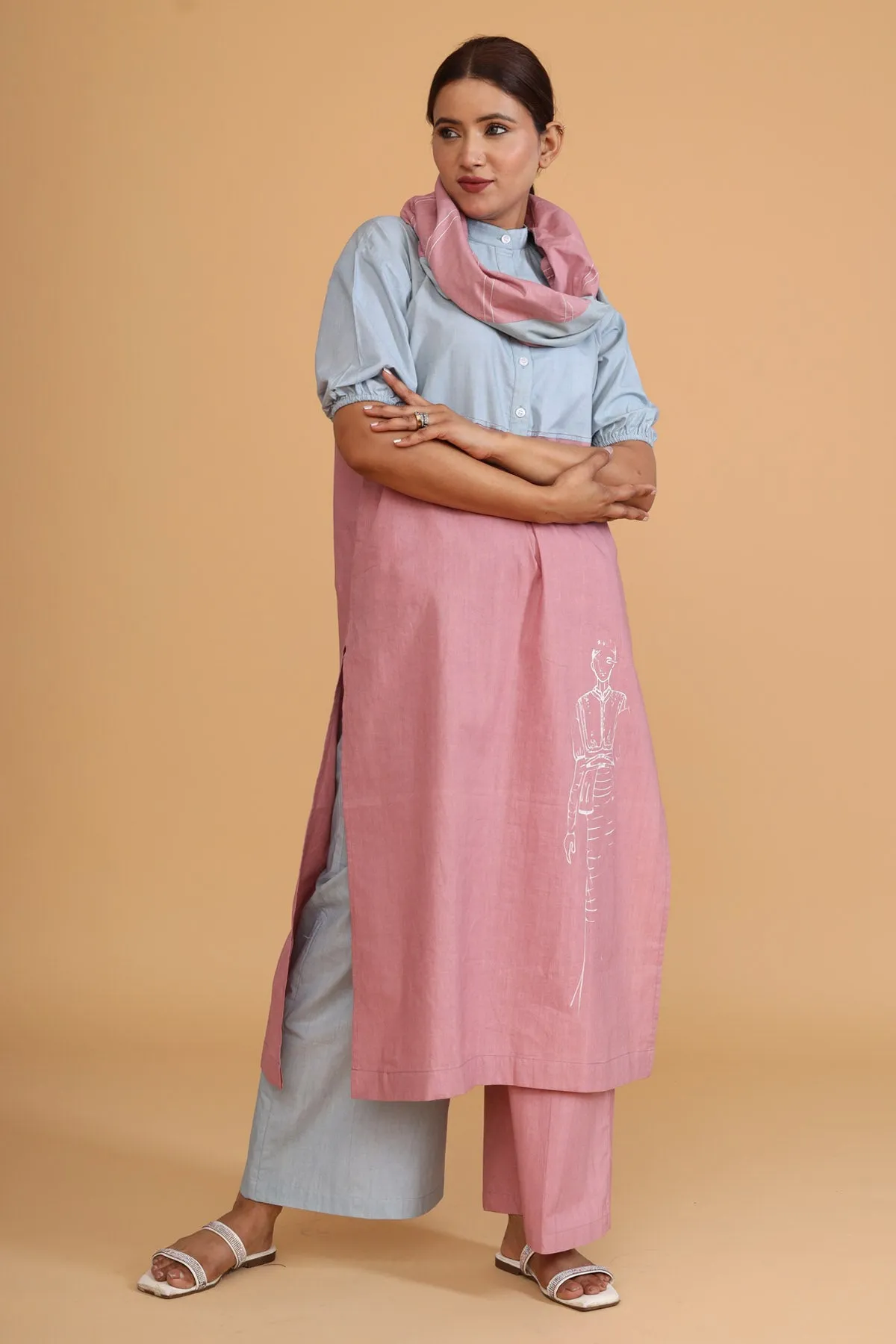 Double Shade Co-ord Set & Scarf