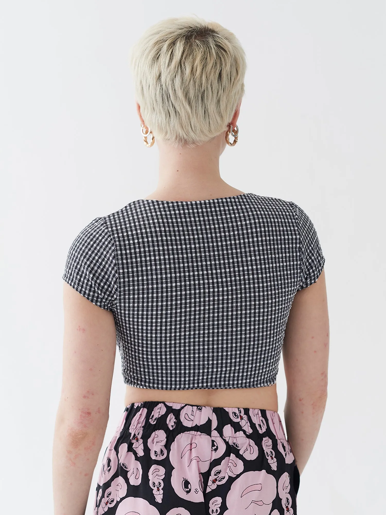 Esther Loves Oaf Black & White Gingham Bikini Top