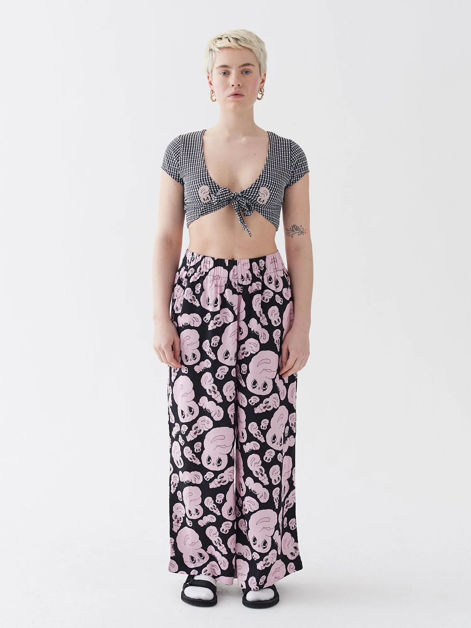 Esther Loves Oaf Black & White Gingham Bikini Top