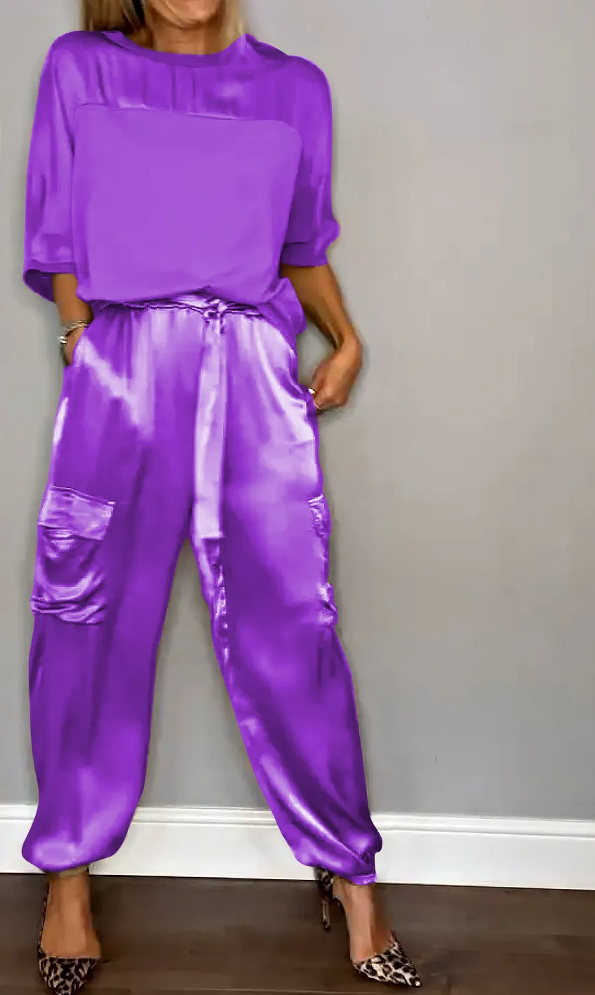 Francet - Stylish Casual Satin Set