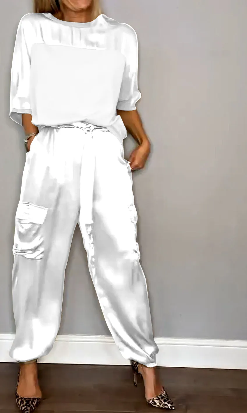Francet - Stylish Casual Satin Set