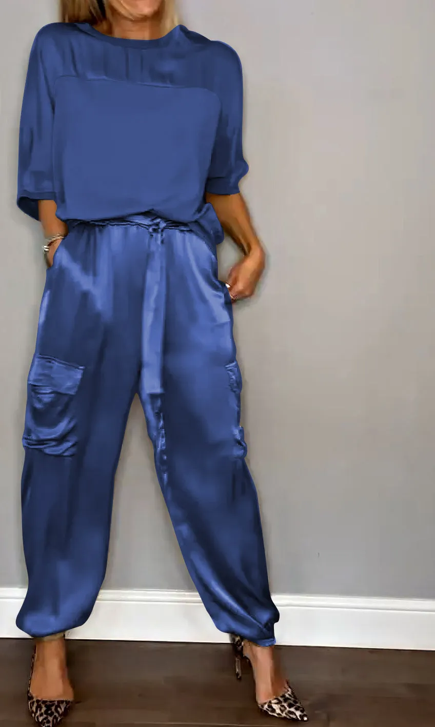 Francet - Stylish Casual Satin Set