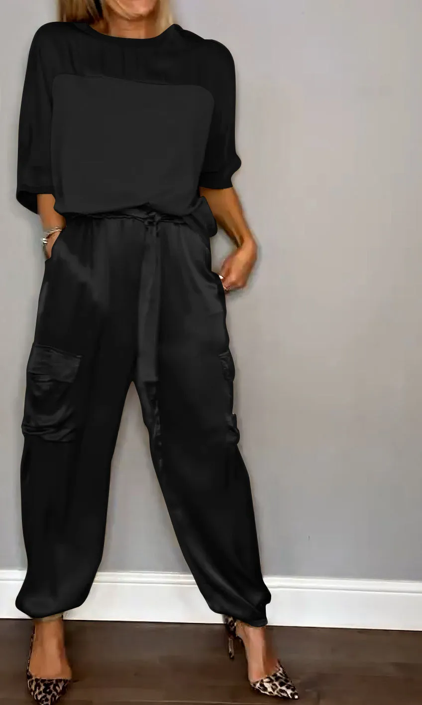 Francet - Stylish Casual Satin Set