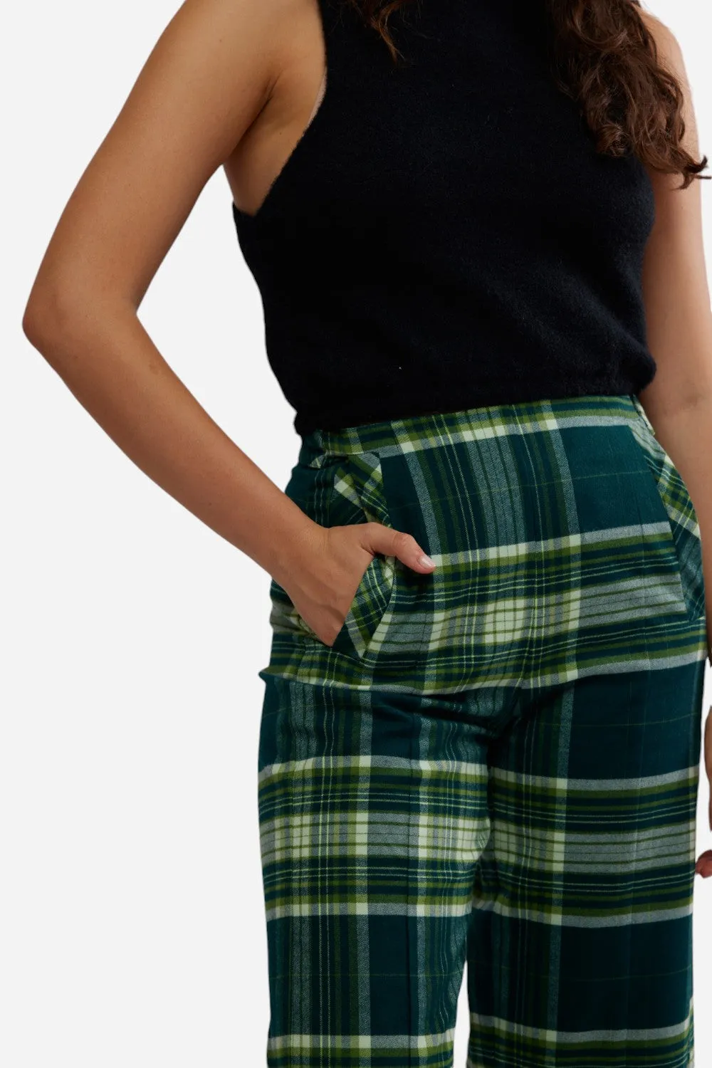 Free People Acadia Trouser in Green Combo