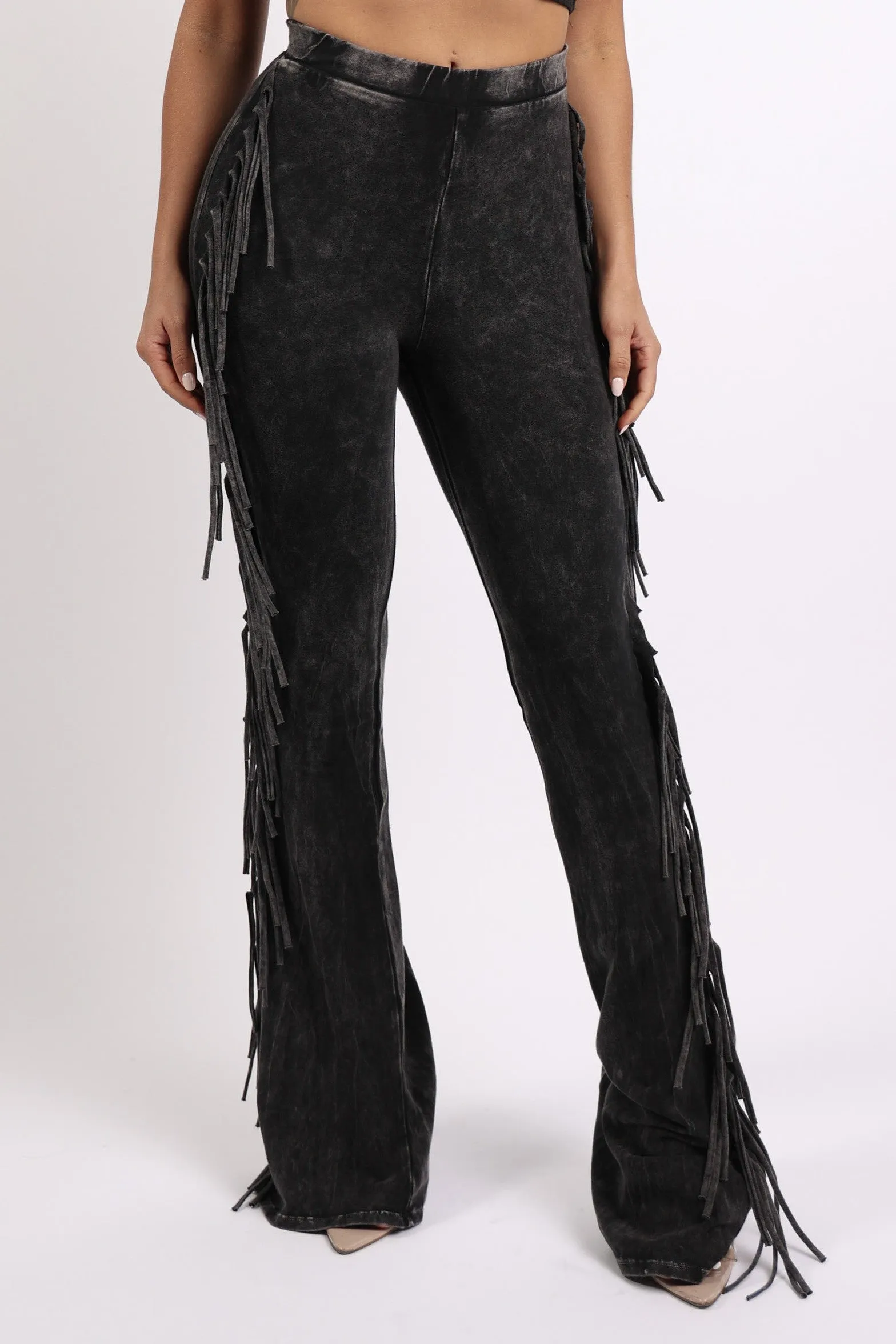 Fringe Detailed Legging Style Pants