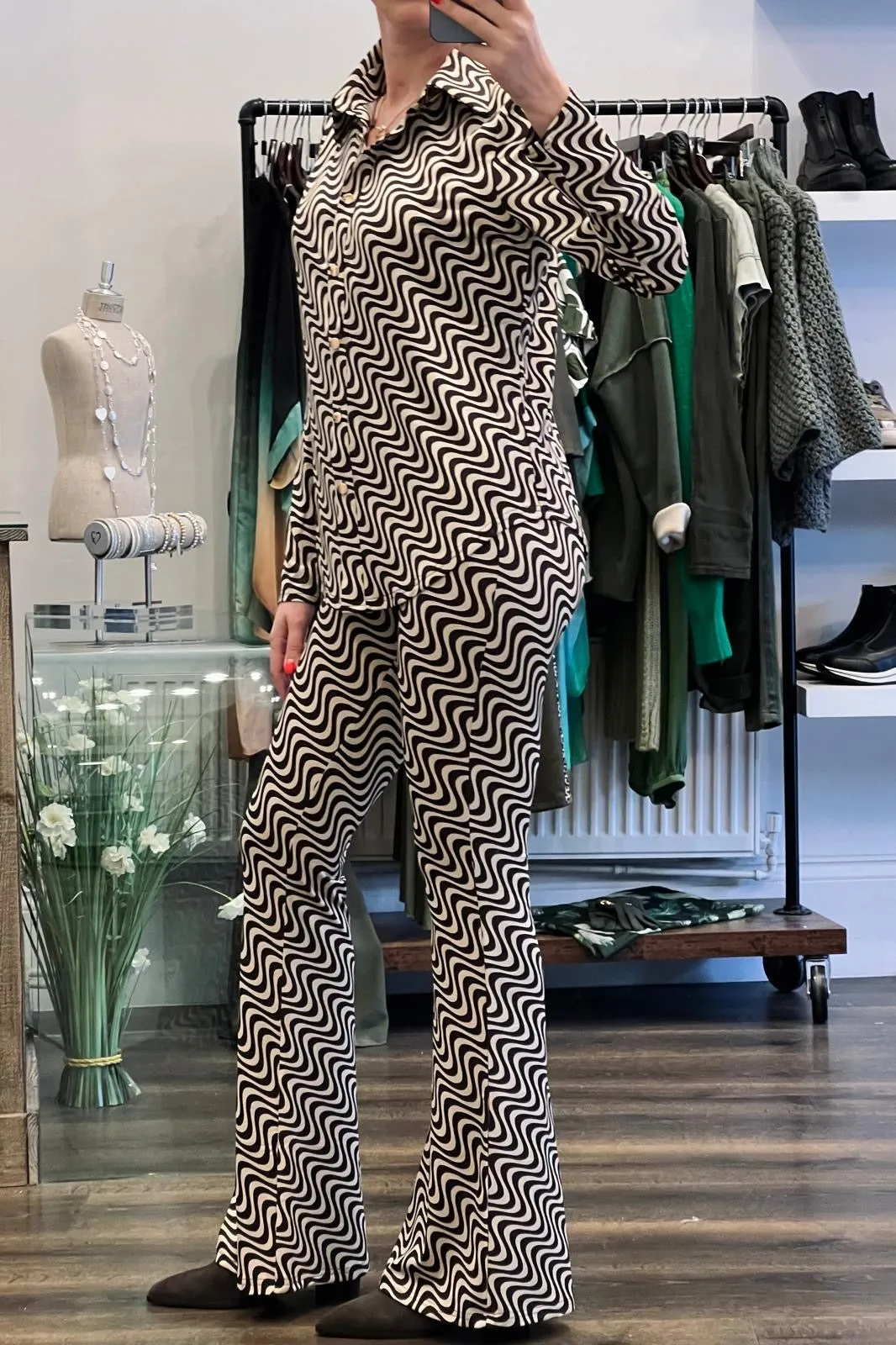 Geometric Print Shirt Set