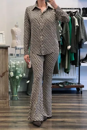 Geometric Print Shirt Set