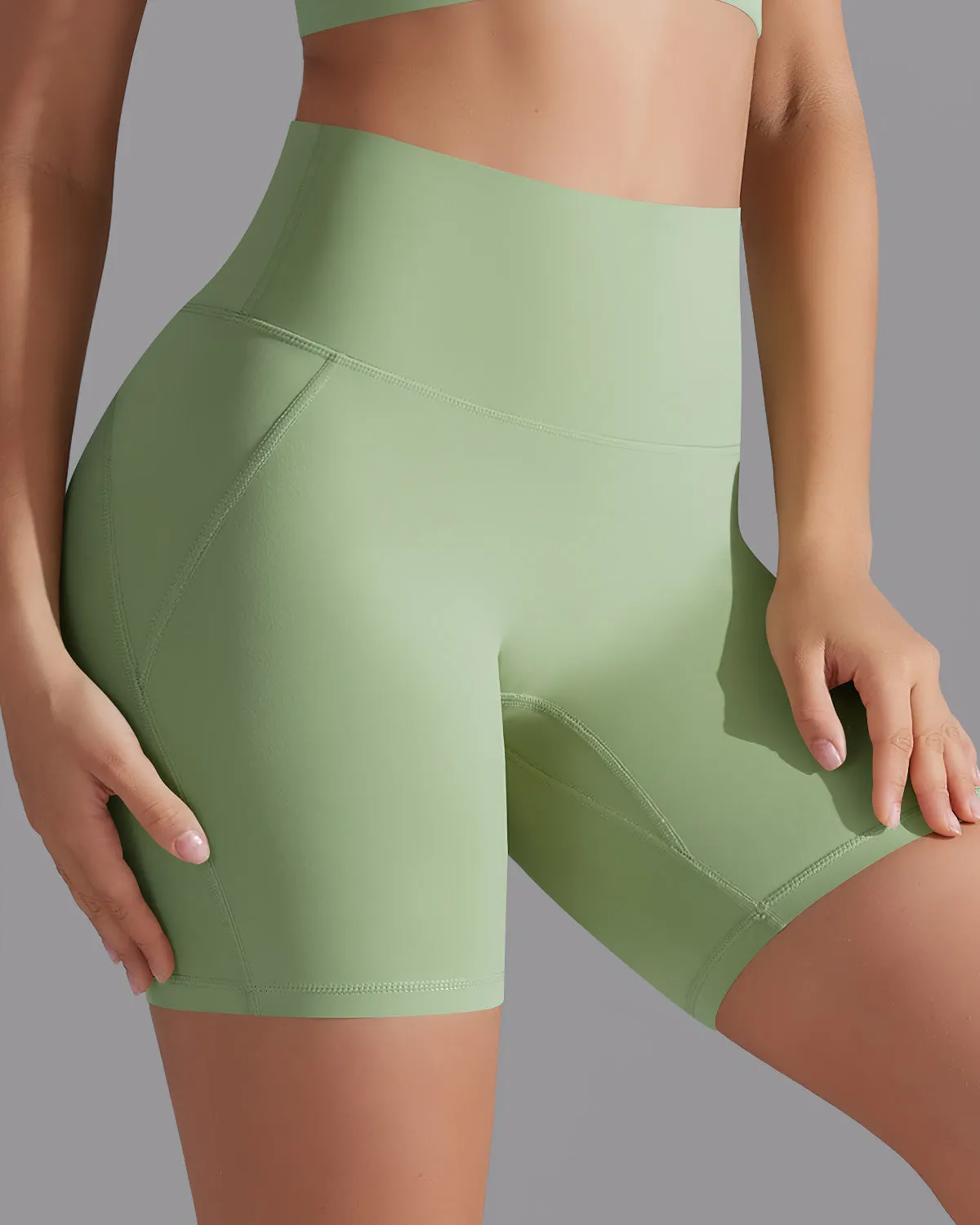 Giselle Seamless Shorts - Sage Green