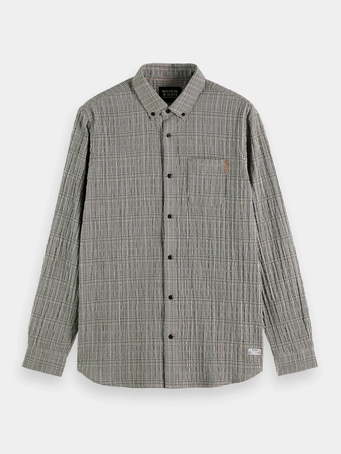 Glen check seersucker shirt
