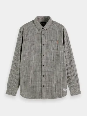 Glen check seersucker shirt