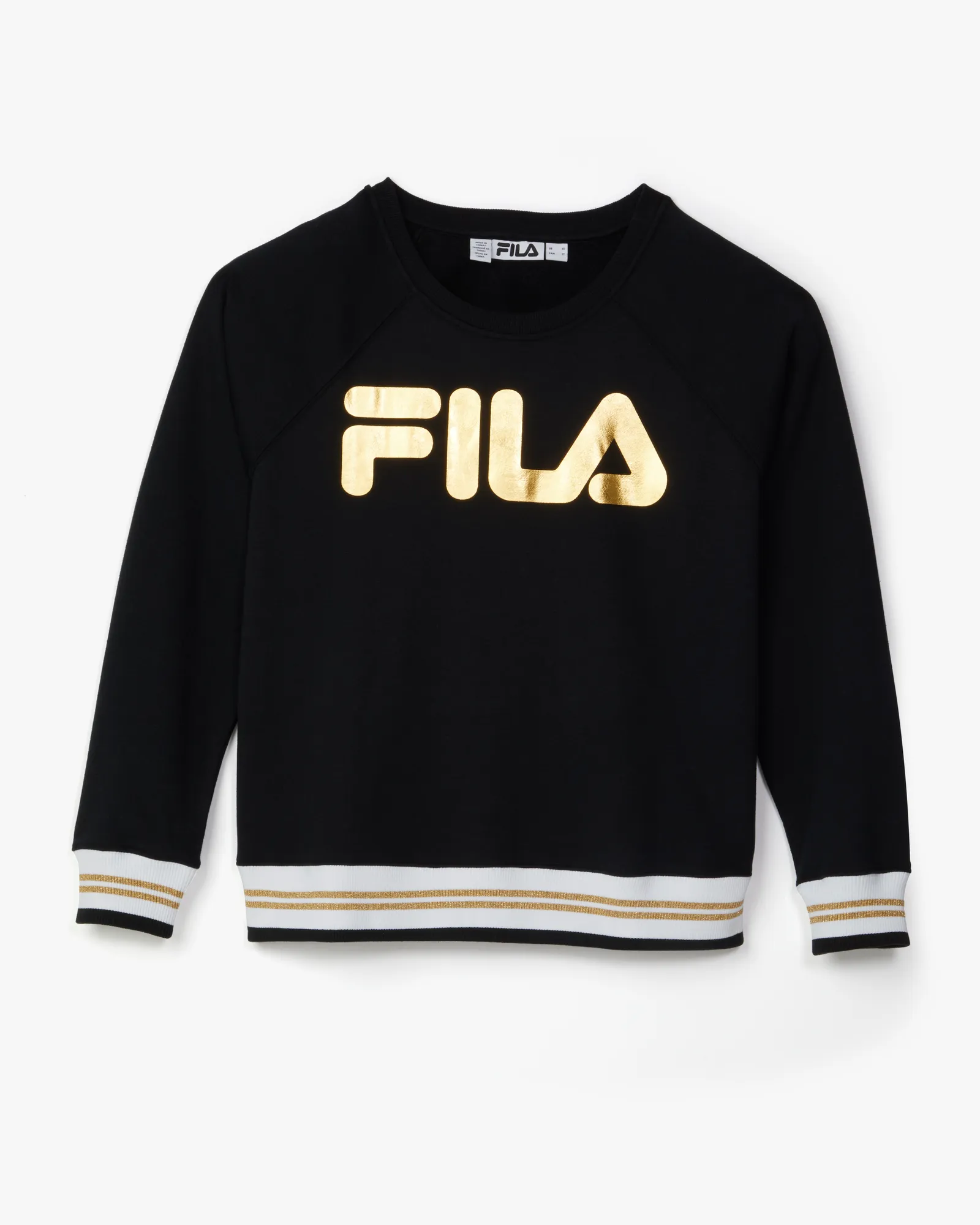 Hailey Crewneck Top | Black / Gold