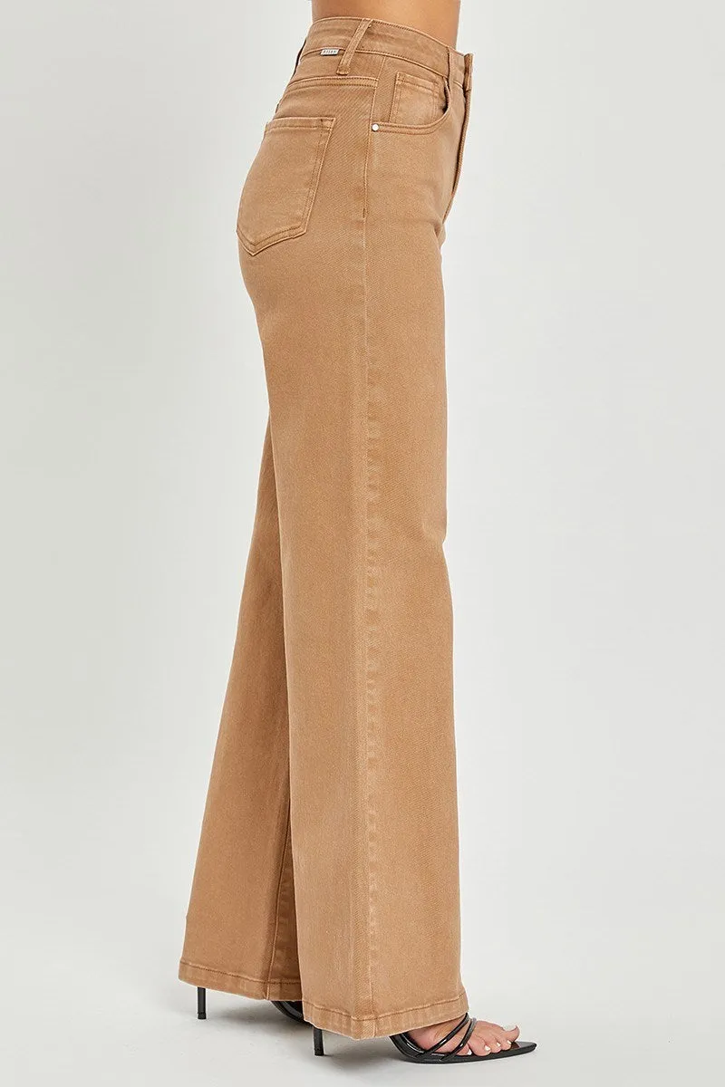 High Rise Tummy Control Wide Leg Jeans