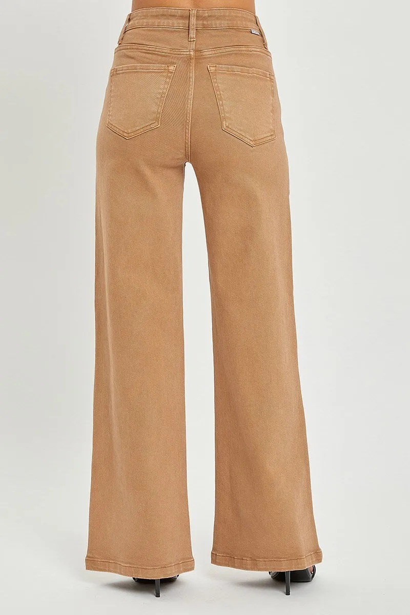 High Rise Tummy Control Wide Leg Jeans