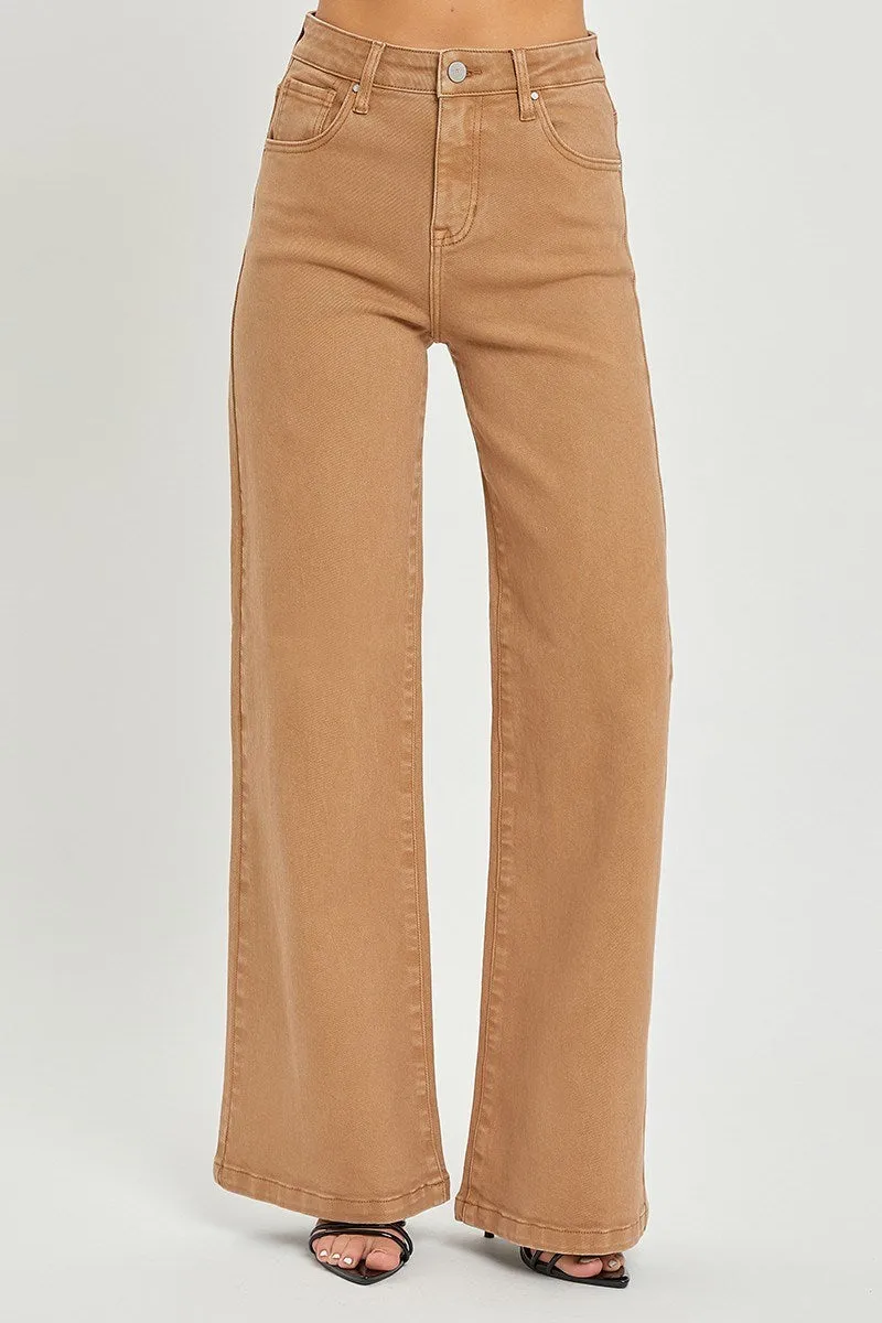 High Rise Tummy Control Wide Leg Jeans