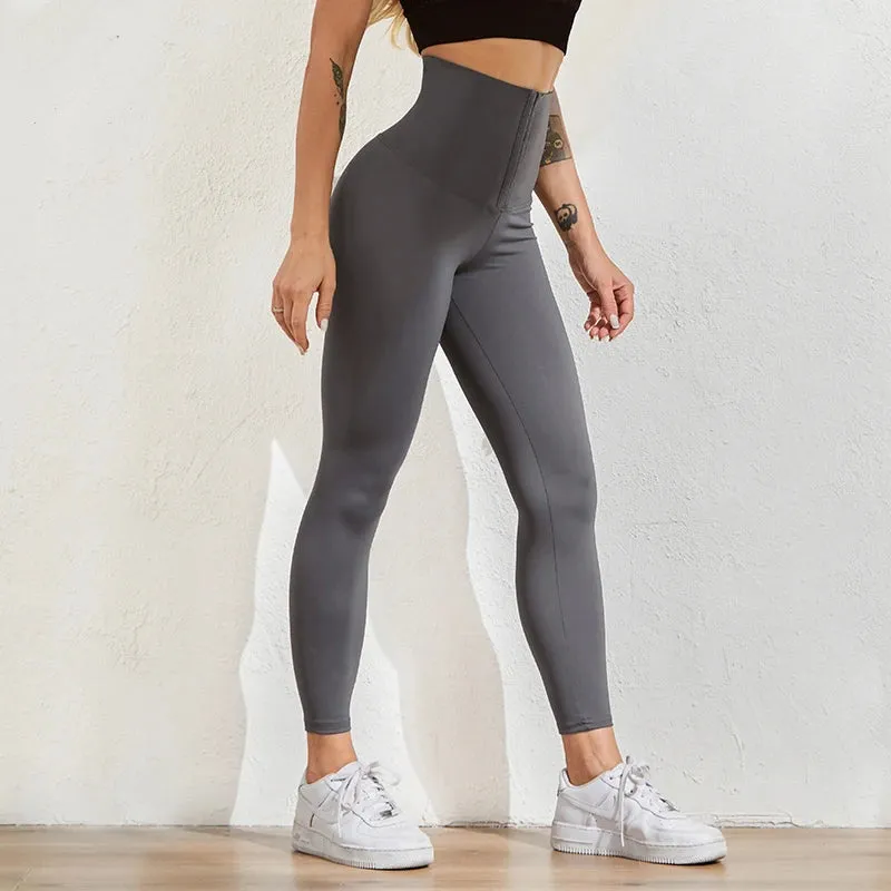 High-Waisted Shaping Leggings with Zipper