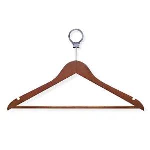 Honey-Can-Do Wood Hotel Suit Hangers, 8 1/2"H x 1/2"W x 17 11/16"D, Cherry, Pack of 24