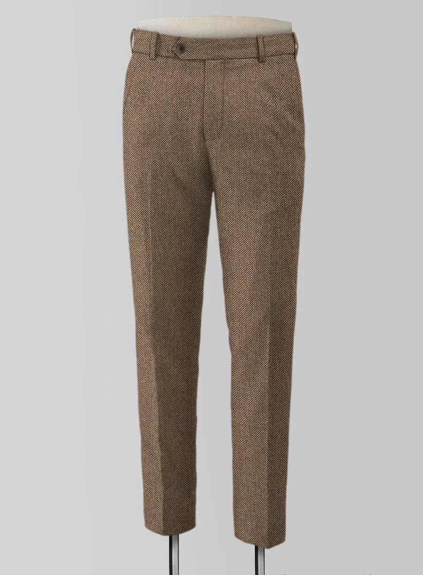 Irish Brown Herringbone Tweed Pants