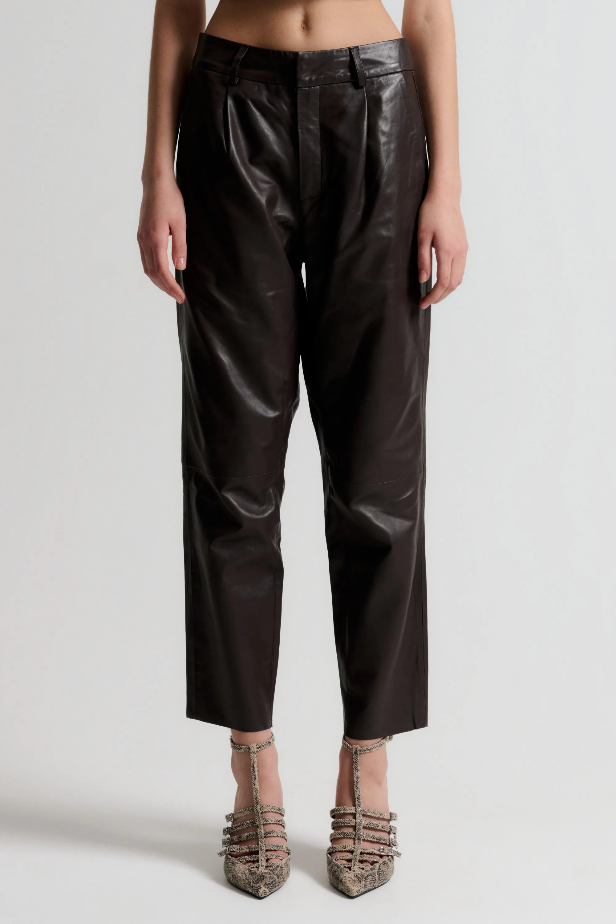 IVY-Ali Kylie Leather Pant - Expresso Brown